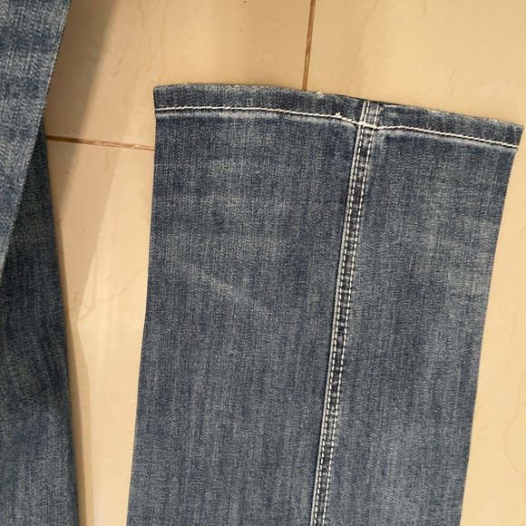 Rock & Roll Denim Regular Stackable Bootcut Jeans Mens 38W Medium Blue Cotton Bl - Picture 10 of 16